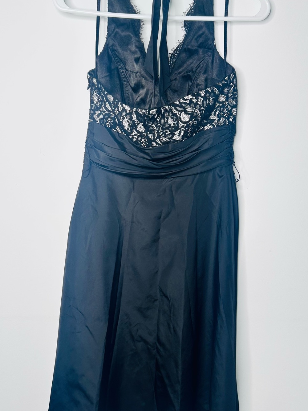 NWT White House Black Market Lace Halter Satin Cocktail Dress Style 30011476 - Picture 8 of 11